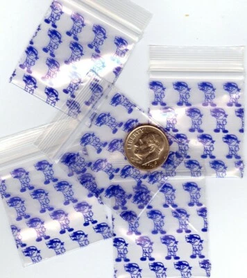 200 Baaad Boy Blue Baggies, 1.5 x 1.5"  Apple mini zip bags 1515 - Image 1 of 2