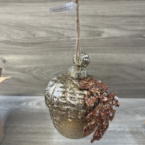 potterybarn christmas ornament mercry Glass acorn beautiful!!