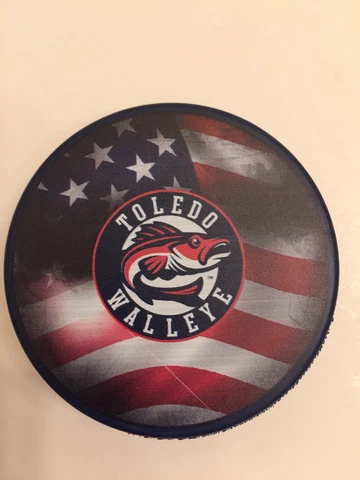 2020 TOLEDO WALLEYE ECHL FLAG BLUE   HOCKEY  PUCK Cover