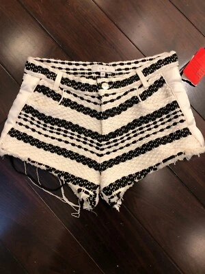 Iro 黑色/象牙色粗花呢针织棉/丝绸连衣裙短裤 36 码 — 第 1/4 张图片