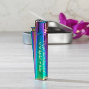 Personalised Engraved Clipper Rainbow Steel Lighter For Birthday Gift Christmas - Picture 1 of 1