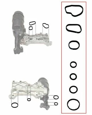 Kit guarnizioni radiatore olio 9 pezzi per motori Mercedes W204/W212 OM651 6511801310 - Immagine 1 di 4