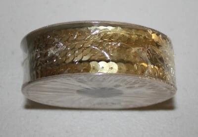 Stampin Up Retired GOLD SEQUIN TRIM Ribbon 10 yards 1/4" NEW - Image 1 of 3