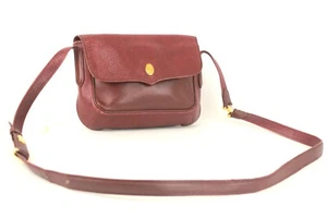 CARTIER Bordeaux Must Line Mini Crossbody Shoulder Leather Purse Women's - Picture 1 of 24