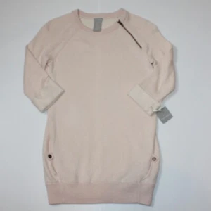Tahari Girl's Pale Pink Long Tunic Sweater with Cuffed Sleeves size M 10-12 NWT - Picture 1 of 3