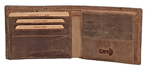 Geldbörse Naturleder Büffelleder Brieftasche Kartenschutz Portmonai RFID/NFC