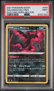 2021 Pokemon Evolving Skies Galarian Moltres Reverse Holo #093/203 PSA 9 - Picture 1 of 2