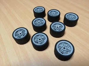 LEGO Technik 8 Stück Reifen 37 x 22 hellgraue Felge / Technic - Bild 1 von 5