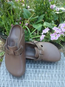 BIRKENSTOCK BOSTON SZ 4.5 EVA CLOGS SANDALS ROAST BROWN WATERPROOF WOMENS USED - Picture 1 of 8