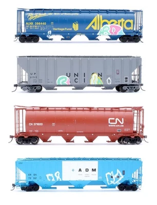 ATLAS/RAPIDO/EXACTRAIL/INTERMOUNTAIN 'HO' GAUGE RAKE OF 4 ASSORTED HOPPER WAGONS - Image 1 of 4