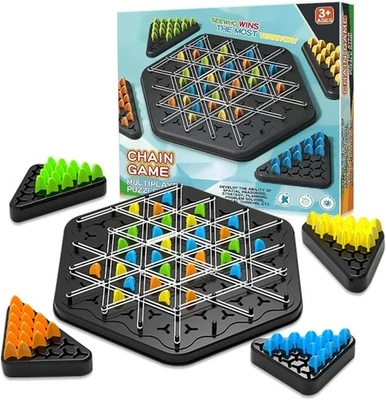 Triggle Geometric Chain Triangle Chess - Rubber Band Game for Kids & Adults Play - Image 1 of 4