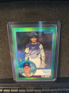 2023 Topps Archives Miguel Amaya 83FF-MA Green Foil Auto /99 Cubs - Foto 1 di 3