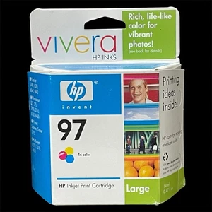 HP 97 Wkład atramentowy Trójkolorowa duża drukarka Oryginalna Vivera Nowa Wygasła - Zdjęcie 1 z 7