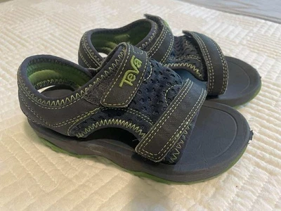 BOYS SIZE 8 TODDLER BLACK/GREEN TEVA PSYCLONE XLT 2 SPORT SANDALS - Image 1 of 3