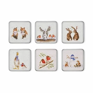 Wrendale Designs Set of 6 Christmas Coasters Festive Kitchen and Dining Decor - Picture 1 of 3