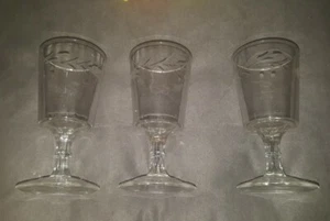 Etched Glass Stemware Glasses Set of 3. Princess House? - Picture 1 of 6