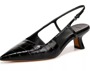 Vince Womens Bianca Black CR, Black Crock Print Leather, Size- U.S 6.5 - Picture 1 of 13