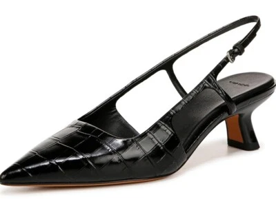 Vince Womens Bianca Black CR, Black Crock Print Leather, Size- U.S 6.5 - Image 1 of 4