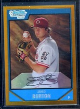 2007 Bowman Chrome Jared Burton Gold Refractor Rookie Card #BC101 Serial #28/50
