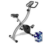 Folding Stationary Upright Indoor Cycling Exercise Bike with LCD Monitor