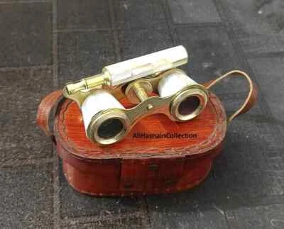 Antique Brass Opera Glasses Mother of Pearl and Handle brass Fittings Vintage Sc - Image 1 of 4