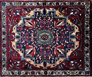 Alfombra antigua Feraghan Sarouk, 22" x 29", 16359 - Imagen 1 de 8