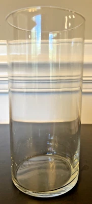 Elegant Solid Clear Glass 7.5" x 3.5" Vase w/Wide Mouth ~ 1 L Capacity - Image 1 of 4