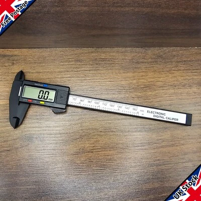 SQUIRREL WIZARD Carbon Fibre Digital Caliper | 15cm/6", LCD Micrometer Gauge Ruler with Battery