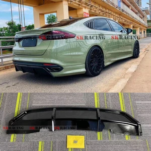 For Ford Mondeo Fusion 2016-2018 Glossy Black Rear Bumper Diffuser Spoiler Lip - Picture 1 of 15