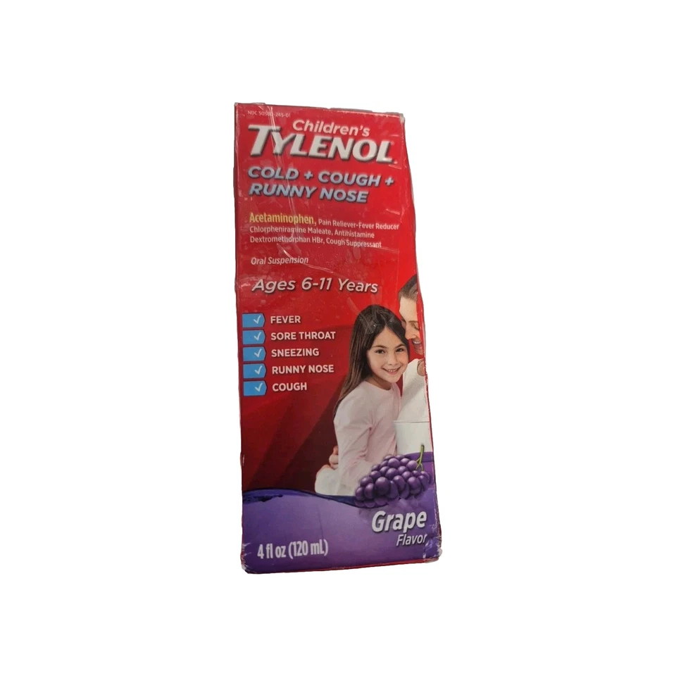 Tylenol tosse fria infantil + sabor uva nariz escorrendo validade 10/2025 4 fl oz - Imagem 1 de 1
