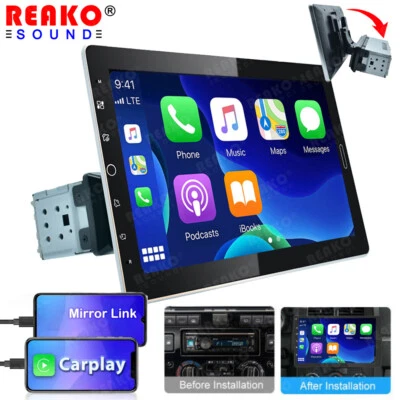 10.1" Single Din Car Stereo Android Auto FOR Apple CarPlay Head Unit MP5 Radio - Image 1 of 4