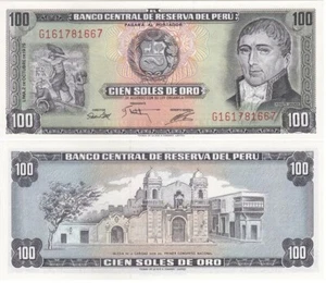Peru - 100 Soles de Oro 1975 UNC Pick 108 Lemberg-Zp - Picture 1 of 1