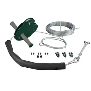 Seilbahn für Kinder grün Kabelbahn Gartenseilbahn mit Kunststoffrollen 25 m - Bild 1 von 2