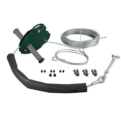 Seilbahn für Kinder grün Kabelbahn Gartenseilbahn mit Kunststoffrollen 25 m - Bild 1 von 2