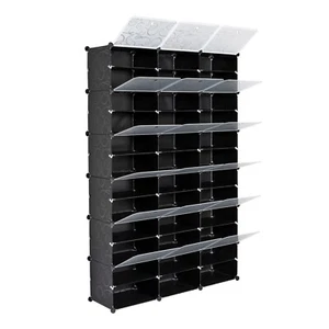 Storage Organizer Shoe Rack Clear Door Unit Cube Cabinet 12Tiers Shelf Stackable - Picture 1 of 12