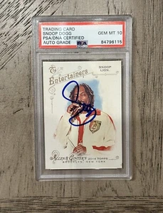 SNOOP DOGG LION SIGNED 2014 ALLEN AND GINTER #23 ON CARD AUTO PSA 10 GRADE COA 2 - Picture 1 of 2