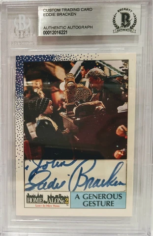 EDDIE BRACKEN Signed Autograph HOME ALONE 2 Beckett Slabbed Trading Card Cover