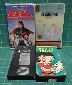 Lot of 4 Childrens VHS The Soldier's Tale, D2 Mighty Ducks, Grinch and Betty Boo