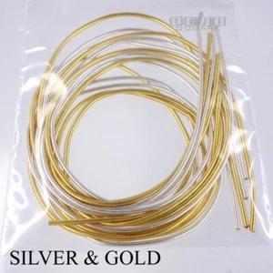 Cubierta de cable de hilo de gimp de lingotes de alambre francés de plata y oro de 70" apta hasta 0,8 mm - Imagen 1 de 3