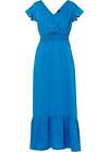 Satin-Maxikleid Gr. 36 Meeresblau Damen Maxi-Dress Casual-Kleid Neu*