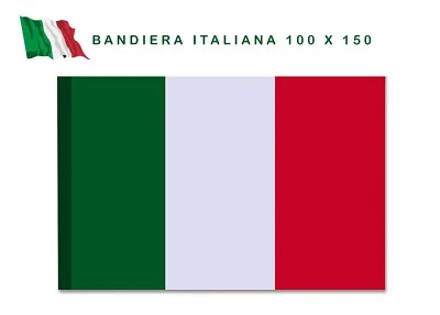 Bandiera italiana Bandiera Italia tricolore 100X150 con asola per asta NAZIONALE - Immagine 1 di 4