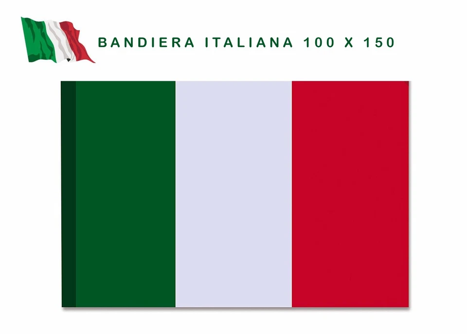 Bandiera italiana Bandiera Italia tricolore 99X150 con asola per asta NAZIONALE - Immagine 1 di 1
