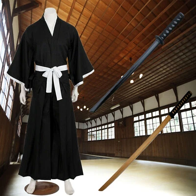 Capa de túnica de samurai japonés + conjunto de disfraces de katana Daito Bokken de madera Foto 1 de 4