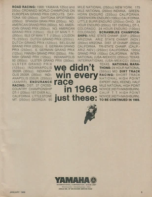 1969 Yamaha 125cc 250cc World Champion Motorcycles Daytona Original Print Ad - Image 1 of 3