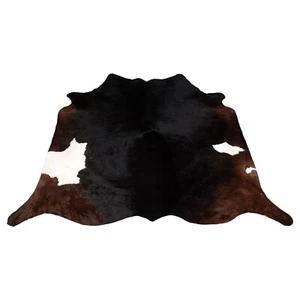 Cuero Alfombra Marrón Oscuro y Blanco Grande Real Piel Vaca Rugs - Imagen 1 de 9