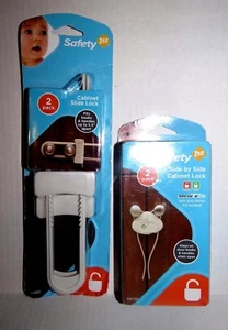 NEW Safety 1st Side by Side and Slide Cabinet Locks - 2 Packs Each - White - Picture 1 of 2