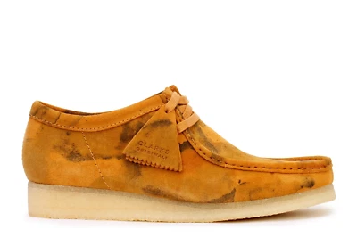 Men Clarks Originals Wallabee Orange Tumeric Camouflage Moccasin Shoes 62484 - Image 1 of 4