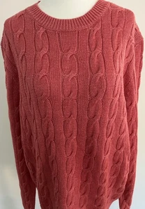 J.Crew Women’s Cable Knit Sweater Size Large Coral NEW - Picture 1 of 3