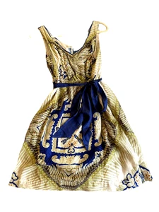 Vestido Edme & Esylite M Multicolor Seda Sin Mangas Seda Cinta Cinturón Anthropologie - Imagen 1 de 7