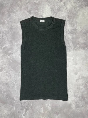 Brunello Cucinelli Grey Tank Top sz S Straps Cotton - Imagem 1 de 4